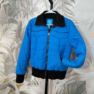 ROXY Y2K Blue Black Puffer Coat Winter Snowboard Ski Jacket